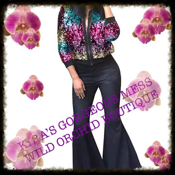 🌟SEXY BOMBER JACKET SEQUINED🌟FLASH SALE🌟 - Picture 3 of 4